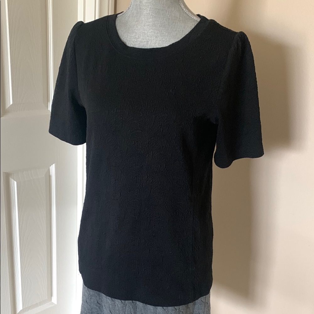 LOFT Black Short Sleeve Fitted Tee